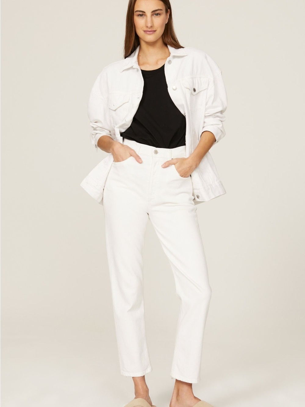 Agolde Riley High Rise Crop Straight Jeans 27 - Picture 2 of 13